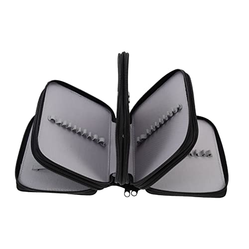 CLISPEED Buntstiftetui mit Multi Design Tragbare Stiftaufbewahrung für Künstler Große Kapazität Langlebig und Sicher für Farbstifte und Pinsel Schwarz von CLISPEED