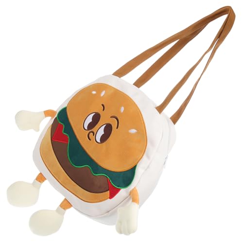 CLISPEED Canvas Schultertasche Damen Groß Lässige Umhängetasche mit Hamburger Motiv Robuste Einkaufstasche aus Canvas Geräumige Schul Alltagstasche Stilvolle und Praktische Tragetasche von CLISPEED