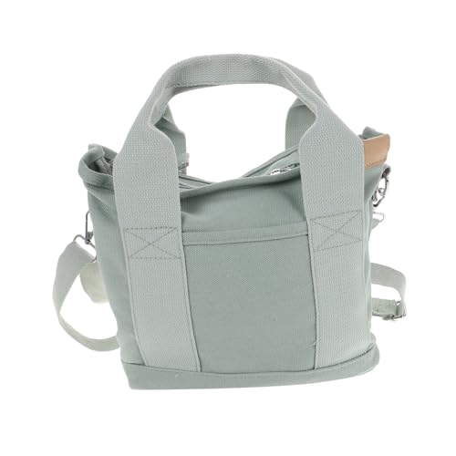CLISPEED Canvas Schultertasche Damen Vielseitig Tragbar Crossbody Tote Bag Großem Fassungsvermögen Grün Robustes Canvas für Schule Arbeit Alltag von CLISPEED