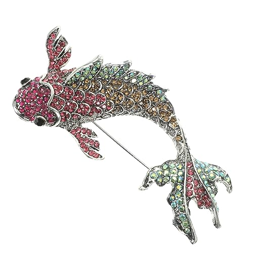 CLISPEED Carp Brosche für Damen Eleganter Koi Anstecker Robustem Material Dekorative Anstecknadel für Kleidung Hüte und Schals für Besondere Anlässe und Feiern von CLISPEED