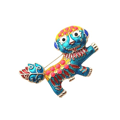 CLISPEED Chinesische Stil Brosche Damen Legierung Anstecknadel Kreativer Löwe Motiv Schmuck für Hochzeit Festmode und Alltag von CLISPEED