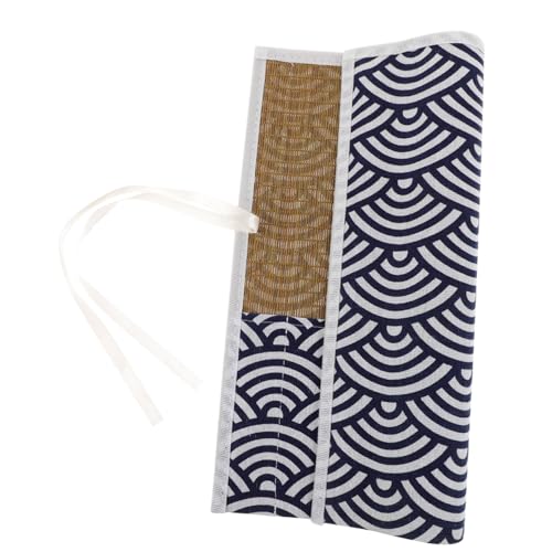 CLISPEED Chinesisches Federmäppchen aus Hochwertigem Handgefertigte Pinsel und Stiftrolle Fächer Praktische Aufbewahrung für Künstler Tragbare Malutensilien Tasche Schwarz Weißes von CLISPEED