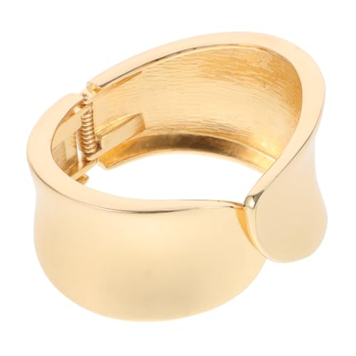 CLISPEED Chunky Geometrischer Armreif Damen Offener Einstellbarer Metall Cuff Bangle Goldfarben Modischer Schmuck Für Alltag Party Und Date von CLISPEED