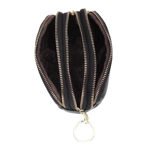 CLISPEED Cowhide Geldbörse Damen mit Fächern Portemonnaie Münzfach Schlüsselanhänger Große Kapazität für Münzen Schlüssel Lippenstift für Frauen von CLISPEED