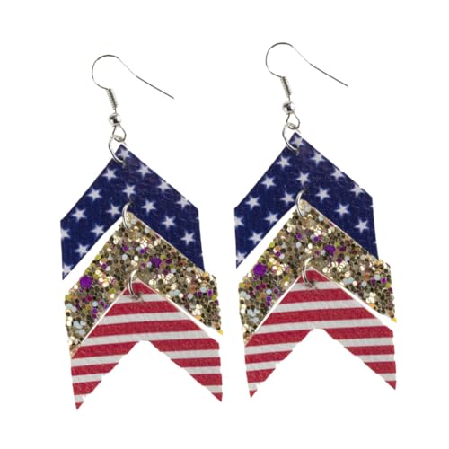CLISPEED Creative Ohrringe Damen Hängend Fünfkant Stern Ohrschmuck Flagge Stylische Eardrops Allergikerfreundlich Modisch Geschenkidee CLISPEED Creative Ohrringe Damen Hängend Fünfkant Stern Ohrschmuck Flagge Stylische Eardrops Allergikerfreundlich Modisch Geschenkidee von CLISPEED