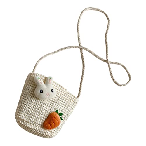 CLISPEED Crossbody Strandtasche Wasserfeste Leichte Outdoor Umhängetasche für Mädchen mit Robustem Gewebtem Material für Strand Party und Alltag Niedliches Kaninchen Design von CLISPEED