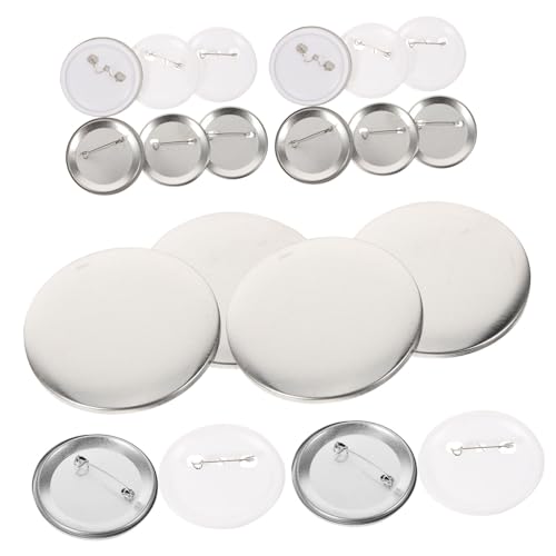 CLISPEED DIY Badge Button Metall Anstecknadeln Bastelrohlinge mit Kunststoff Metallboden Leere Abzeichen Zubehör für Selbstgemachte Pins für Kleidung Geschenke und Dekoration von CLISPEED