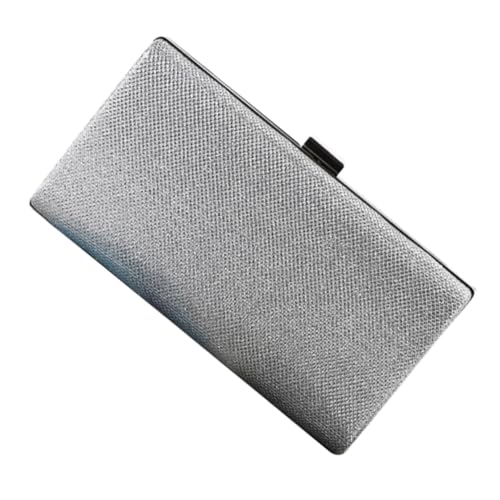 CLISPEED Damen Abendtasche Silber Clutch Handtasche mit Großem Fassungsvermögen für Hochzeit Party Ball und Festliche Anlässe Stilvoll und Vielseitig von CLISPEED