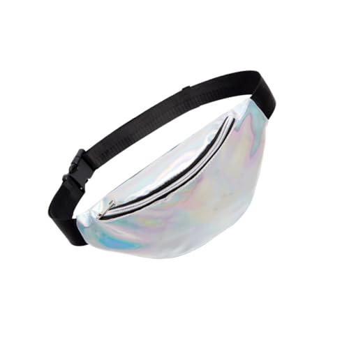 CLISPEED Holografische Bauchtasche Damen Wasserabweisend Verstellbar Modische Hüfttasche Für Festivals Reisen Outdoor Aktivitäten Glänzende Gürteltasche Für Mädchen von CLISPEED