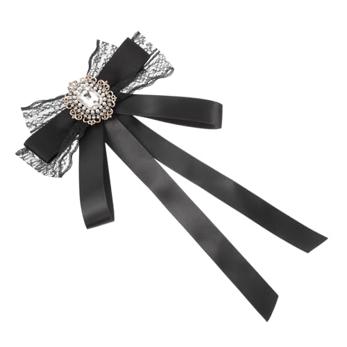CLISPEED Damen Brosche mit Schleifen Kragenpin aus Band und Verziert mit Funkelnden Strasssteinen Modisches Accessoire für Blusen Geeignet für Hochzeit Party Büro und Festliche Anlässe von CLISPEED