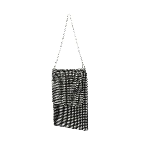 CLISPEED Damen Clutch Tasche mit Strassbesatz Leichte Kleine Abendtasche mit Reißverschluss Handtasche für Hochzeit Party Bankett und Freizeit für Handy und Kosmetik von CLISPEED