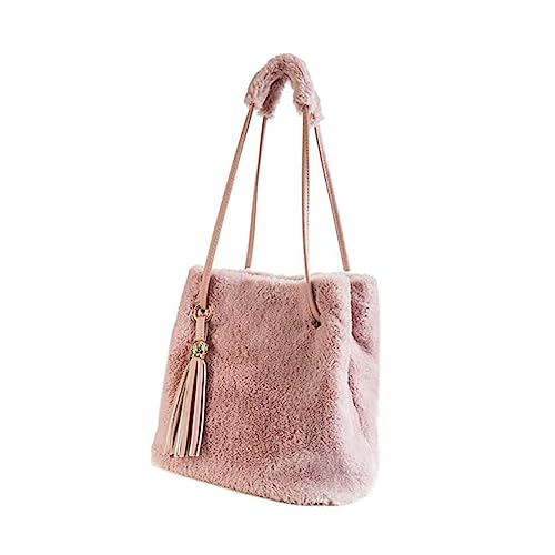 CLISPEED Damen Crossbody Bag aus Weichem Teddyplüsch Kreative Umhängetasche im Bucket Design Komfortabel und Warm für Herbst Winter Vielseitig für Alltag und Party Geeignet von CLISPEED