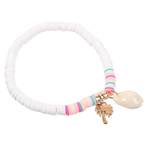 CLISPEED Damen Fußkettchen mit Muschel und Kokospalmen Anhänger Dekoratives Perlen Fußband Modisches Schmuckstück für Strand Festival und Alltag Langlebig und Gestaltet von CLISPEED