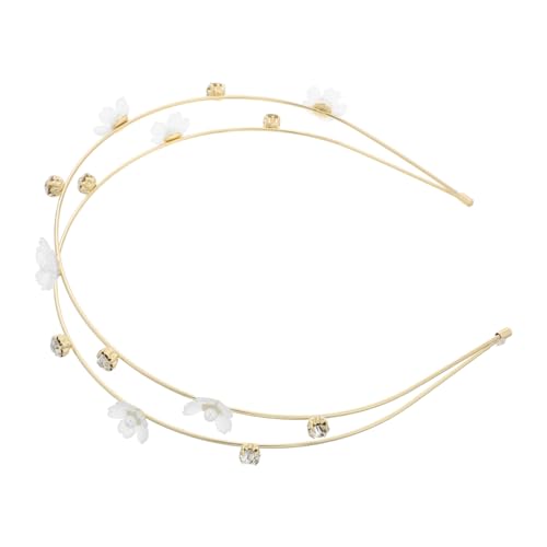 CLISPEED Damen Haarreif mit Doppelter Blumenlage und Funkelnden Strasssteinen Leichter Metall Stirnband für Festivals und Vielseitige Anlässe Modisches Kopfschmuck Accessoire für Mädchen von CLISPEED
