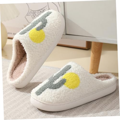 CLISPEED Damen Hausschuhe Plüsch Warm Gefüttert Flauschige Slipper mit Dicker Sohle Komfortable Baumwollpantoffeln für Zuhause und Winter Hausschuhe für Frauen und Männer von CLISPEED