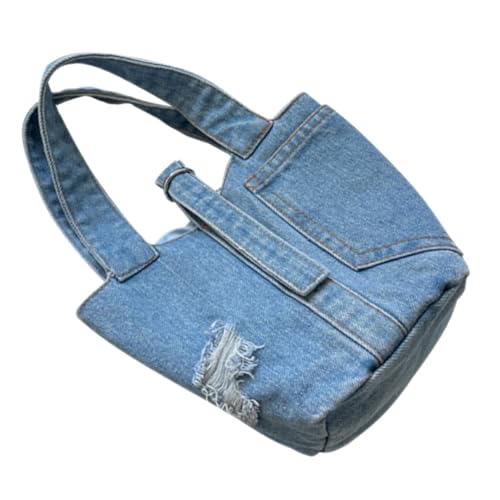 CLISPEED Damen Jeans Handtasche Denim Schultertasche Stilvolle Umhängetasche für Reisen Freizeit Vielseitige Jeans Geldbörse Zartem Telefon CLISPEED Damen Jeans Handtasche Denim Schultertasche Stilvolle Umhängetasche für Reisen Freizeit Vielseitige Jeans Geldbörse Zartem Telefon von CLISPEED