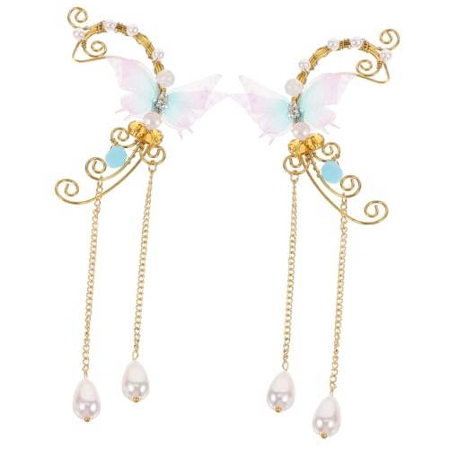 CLISPEED Damen Ohrclip Butterfly Ear mit Perlen und Tasseln Schmetterlings Design Nicht Durchstochen Leicht zu Tragen Ohrklemme für Mädchen und Frauen Modischer Ohrschmuck Zufällige Farbe CLISPEED Damen Ohrclip Butterfly Ear mit Perlen und Tasseln Schmetterlings Design Nicht Durchstochen Leicht zu Tragen Ohrklemme für Mädchen und Frauen Modischer Ohrschmuck Zufällige Farbe von CLISPEED