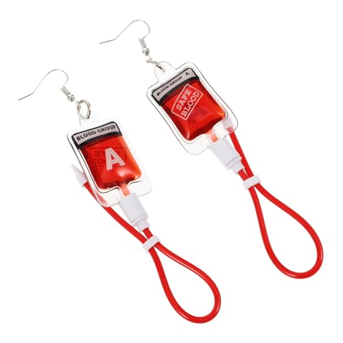 CLISPEED Damen Ohrhänger in Blutplasmakapsel design Leichte Hängende Modeschmuck ohrringe Kreative Statement accessoires für Alltag und Besondere Anlässe Geschenk für Frauen von CLISPEED