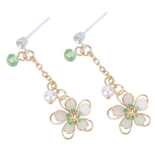 CLISPEED Damen Ohrringe Hängend Doppelter Kirschblüten Ohrschmuck Baumelnd Grün Resin Leicht Elegant Modisch für Alltag Party CLISPEED Damen Ohrringe Hängend Doppelter Kirschblüten Ohrschmuck Baumelnd Grün Resin Leicht Elegant Modisch für Alltag Party von CLISPEED