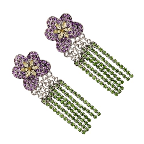 CLISPEED Damen Ohrringe Hängend Quasten Ohrringe Blumen Design Glitzernde Strass Ohrschmuck Elegant für Sommer Strand Festival CLISPEED Damen Ohrringe Hängend Quasten Ohrringe Blumen Design Glitzernde Strass Ohrschmuck Elegant für Sommer Strand Festival von CLISPEED