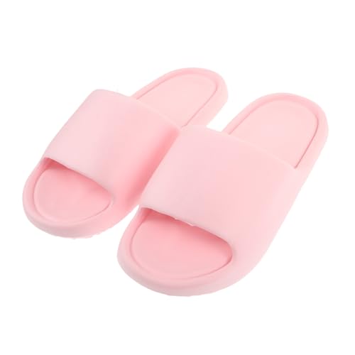 CLISPEED Damen Slipper Sommer Leicht Rutschfest Waschbare Spa Hausschuhe Atmungsaktiv Angenehm Modisch für Badezimmer und Zuhause Rosa Flach von CLISPEED