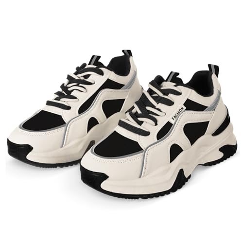 CLISPEED Damen Tennisschuhe aus hochwertigem Material Atmungsaktive Sportschuhe Bequeme Sneaker für Fitness Alltag und Outdoor Robuste Turnschuhe für Damen Vielseitig und Langlebig Schwarz von CLISPEED