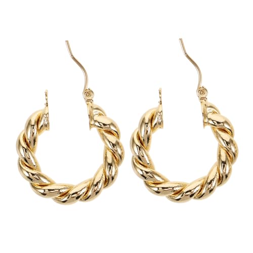 CLISPEED Delikate Goldene Twist Style Ohrringe aus Langlebiger Statement Ohrringe für Damen und Mädchen Geeignet für Partys Hochzeiten und Festliche Anlässe von CLISPEED