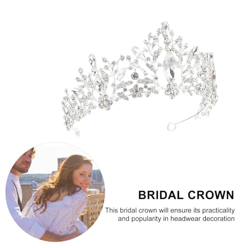 CLISPEED Diadem mit Kristallen Barockstil Haarschmuck für Frauen Hochzeit Tiara Stirnband Funkelnde Brautkrone für Party und Festliche Anlässe von CLISPEED