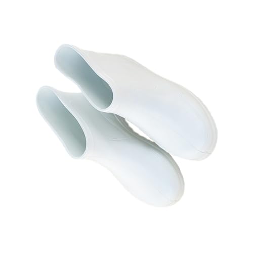 CLISPEED Dickere rutschfeste Säurebeständige Niedrige Regenschuhe aus Eva Strapazierfähige Schutzstiefel für Herren Weiße Kurzschaft Boots Stabile Sohle für Nasse Untergründe von CLISPEED