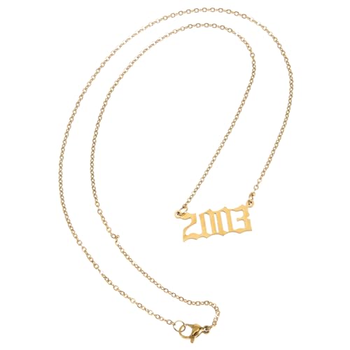 CLISPEED Digitale Halskette Damen Choker Metall Kette Jahreszahl Anhänger Goldfarben Stylish Verstellbar Für Party Alltag Schmuck CLISPEED Digitale Halskette Damen Choker Metall Kette Jahreszahl Anhänger Goldfarben Stylish Verstellbar Für Party Alltag Schmuck von CLISPEED