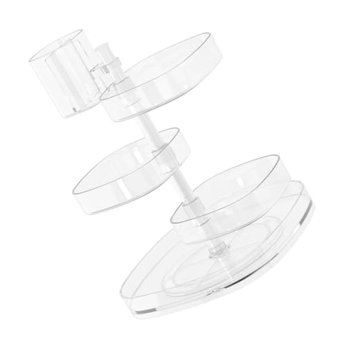 CLISPEED Drehbare Kosmetikbox Transparent Rotierendes Regal für Bad und Schminktisch Dekorativer Make Up Organizer mit Verschiedenen Fächern für Kosmetik Hautpflege und Mehr von CLISPEED