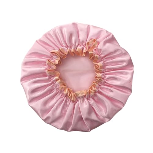 CLISPEED Duschhaube Damen Doppellagig Elastisch Waschbar Wiederverwendbar Badekappe Für Dusche Spa Kochen Rosa von CLISPEED