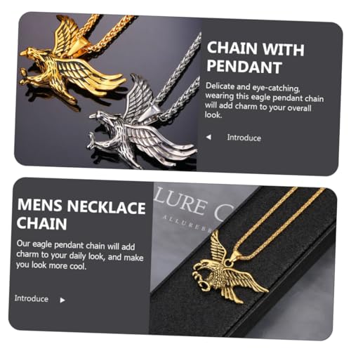 CLISPEED Eagle Anhänger Halskette Herren Vintage Metall Schmuck Leichte Langlebige Kette mit Goldfarbenem Adleranhänger für Geburtstag Alltag CLISPEED Eagle Anhänger Halskette Herren Vintage Metall Schmuck Leichte Langlebige Kette mit Goldfarbenem Adleranhänger für Geburtstag Alltag von CLISPEED