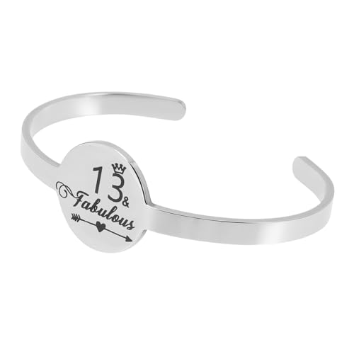 CLISPEED Edelstahl Armreif Damen Gravur Geburtstagsgeschenk Cuff Armband Mädchen Schmuck Verstellbar Party Accessoire von CLISPEED