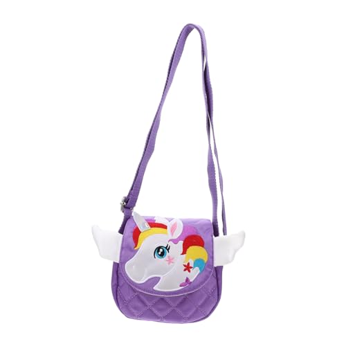 CLISPEED Einhorn Umhängetasche Mini Crossbody Tasche für Mädchen Cartoon Schultertasche mit Bequemer Haptik Robust Modisch für Schule Freizeit Shopping Design von CLISPEED