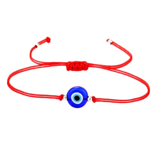 CLISPEED Einstellbares Evil Eye Armband Rotes Schnurarmband mit Goldperlen Handgefertigt Schutzarmband für Damen Herren und Jugendliche Modisches Unisex Schmuckstück von CLISPEED
