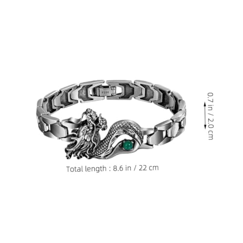 CLISPEED Stylisches Drachenarmband Für Herren Verstellbares Modisches Armband in Stahlfarbe Als Zum Neujahr Für Besondere Anlässe Einzigartiges Design Für Jeden Anlass Robuster von CLISPEED