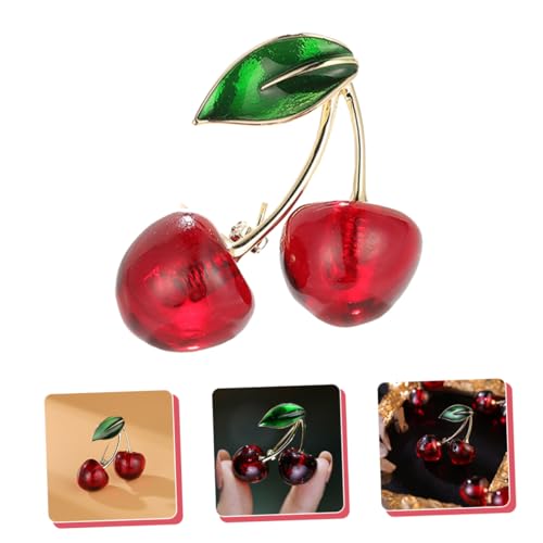 CLISPEED Einzigartige Resin Kirschen Brosche Pin für Damen Modisches Kleidungszubehör Vielseitiger Anstecker für Jacken Taschen und Hüte Perfektes für Frauen und Mädchen von CLISPEED