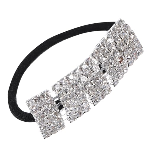 CLISPEED Elastische Haargummis mit Strass Faltenfreie Dehnbare Haarbänder für Damen und Mädchen Ponytail Halter Vielseitige Haarschmuck Armbänder Geschenkidee von CLISPEED