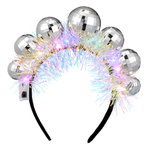 CLISPEED Elastisches Disco Headband mit Bunten Kugeln Verstellbares Bequemes Kunststoff Stirnband für Weihnachts und Kostümpartys Vintage Retro Kopfschmuck Langlebiges Partyzubehör von CLISPEED