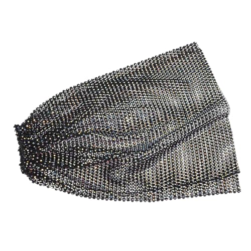 CLISPEED Elastisches Mesh Stirnband mit Funkelnden Kristallen Dehnbar und Vielseitig Tragbar als Modisches Kopftuch oder Mütze für Frauen für Musikfestivals Disco Partys und Nachtclub von CLISPEED
