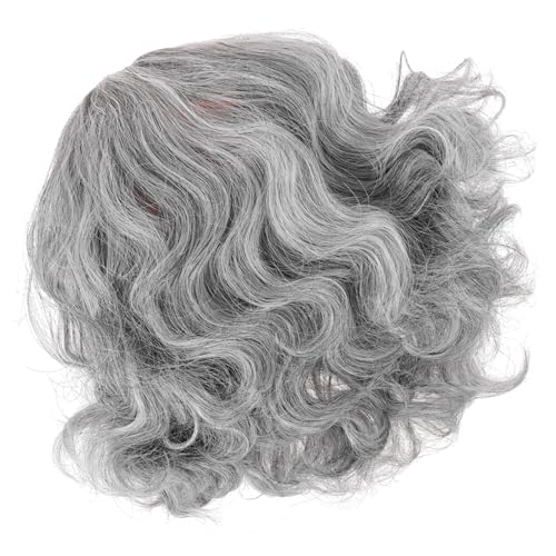 CLISPEED Elderly Professor Perücke Herren Synthetische Kurze Lockige Alte Mann Glatze Cosplay Wig Leicht Atmungsaktiv Komfortabel Für Kostümparty Bühne von CLISPEED