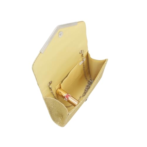 CLISPEED Elegante Damen Abendtasche mit Goldenem Metallverschluss Kleine Hochzeit Clutch mit Abnehmbarer Kette Stilvolle Umschlag Handtasche für Hochzeitsgäste und Festliche Anlässe von CLISPEED