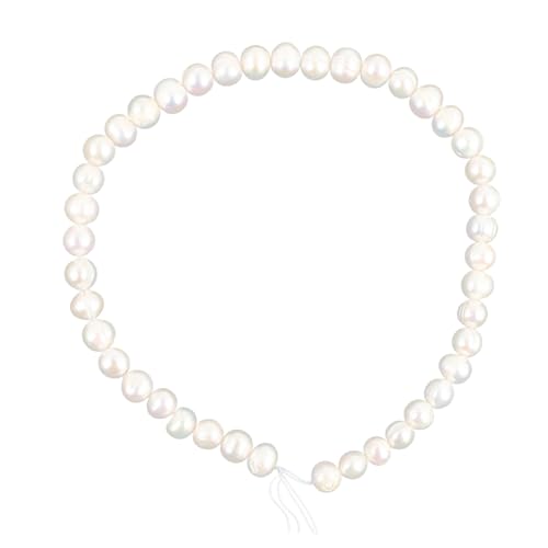 CLISPEED Elegante Damen Perlenkette Natürliche Süßwasserperle Halbgefertigt Weiß Runde Form Modischer Schmuck Geschenk für Liebhaber und Besondere Anlässe von CLISPEED