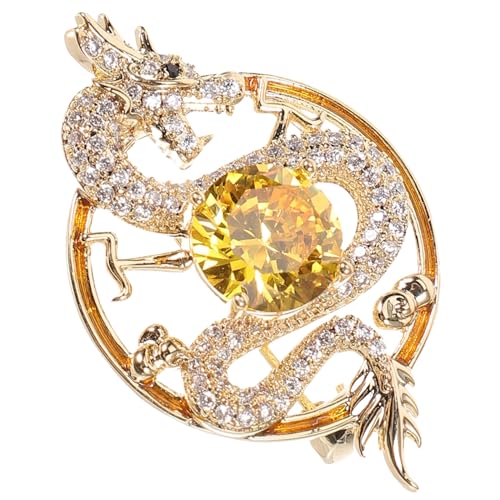 CLISPEED Elegante Drachenbrosche aus Kupfer Dekorativer Ansteckpin für Damen Vielseitiger Schmuck für Kleidung für Festliche Anlässe Geschenkidee Modisches Accessoire von CLISPEED