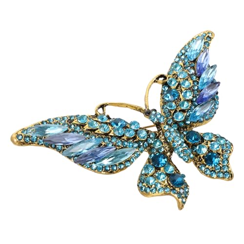 CLISPEED Elegante Schmetterling Brosche Pin mit Farbenfrohem Design Hochwertige Legierung mit Zirkonia Robuste Anstecknadel für Kleidung Schal Tasche Damen Schmuckaccessoire für Alltag und von CLISPEED