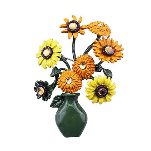 CLISPEED Elegante Sonnenblumen Brosche für Damen Leichte Legierung Offene Nadel Modische Kleidung Anstecknadel Vielseitig für Jacken Kleider Taschen Festliche Accessoire von CLISPEED