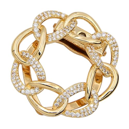CLISPEED Eleganter Schalclip Goldfarbener Seidenring Kleidungsclip Modischer Halter für Shirts Schals und Accessoires Kragenverschluss für Damen und Alltag von CLISPEED