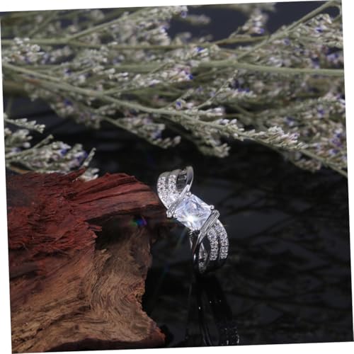 CLISPEED Eleganter Unisex Zirconring Weiß Modischer Fingerschmuck Damen Herren Stilvolle Fingerdekoration Komfortabler Cocktailring von CLISPEED