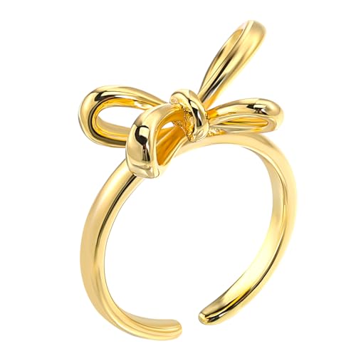 CLISPEED Eleganter Verstellbarer Ring mit Schleifen Design für Damen Zeitloser Schmuck für Anlässe Wie Jahrestage und Valentinstag als Minimalistisches Hallow Ring Jewelry von CLISPEED